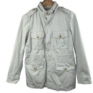 Banana Republic Tan Utility Jacket Size XS Zip Up Hide Away Hood